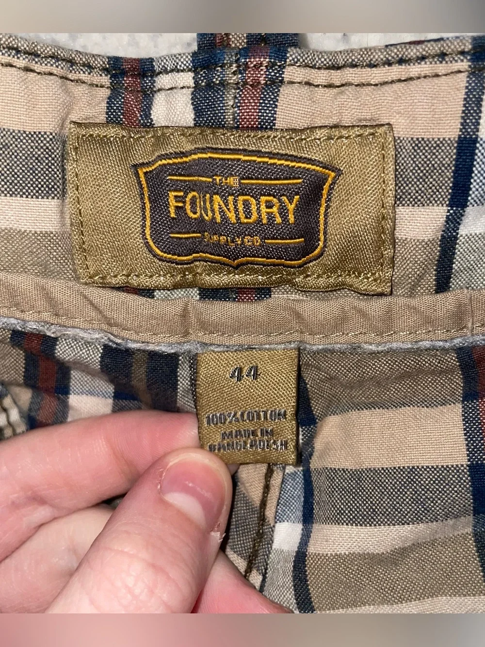 Men's The Foundry Supply Co. Brown Plaid Cargo Shorts 44W